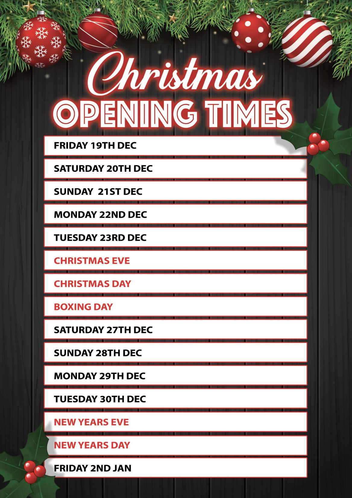 Poster Christmas New Year Opening Closing Times Hours Sign Notice within Christmas Closing Times Template