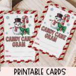 Printable Candy Cane Gram Snowman Holiday Tags Throughout Christmas Candy Gram Template Free
