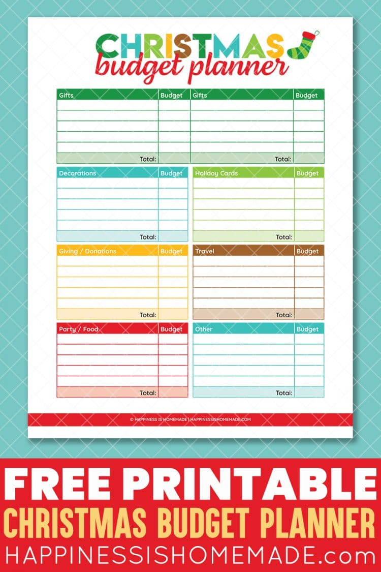 Printable Christmas Budget Planner - Happiness Is Homemade pertaining to Christmas Budget Spreadsheet Template