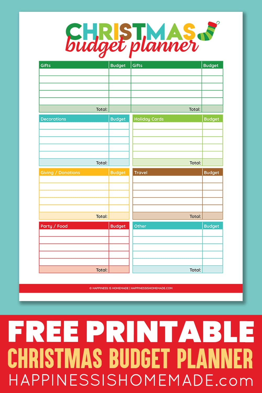 Printable Christmas Budget Planner - Happiness Is Homemade within Christmas Budget Planner Template