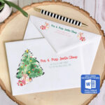 Printable Christmas Envelope Template | Christmas Tree Design Regarding Christmas Card Envelope Template
