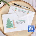Printable Christmas Envelope Template | Hawaiian Holiday Design Inside Christmas Envelope Design Template