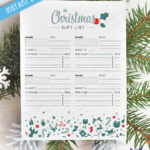 Printable Christmas Gift List Template, Christmas Gift Tracker With Christmas Gift Ideas Template