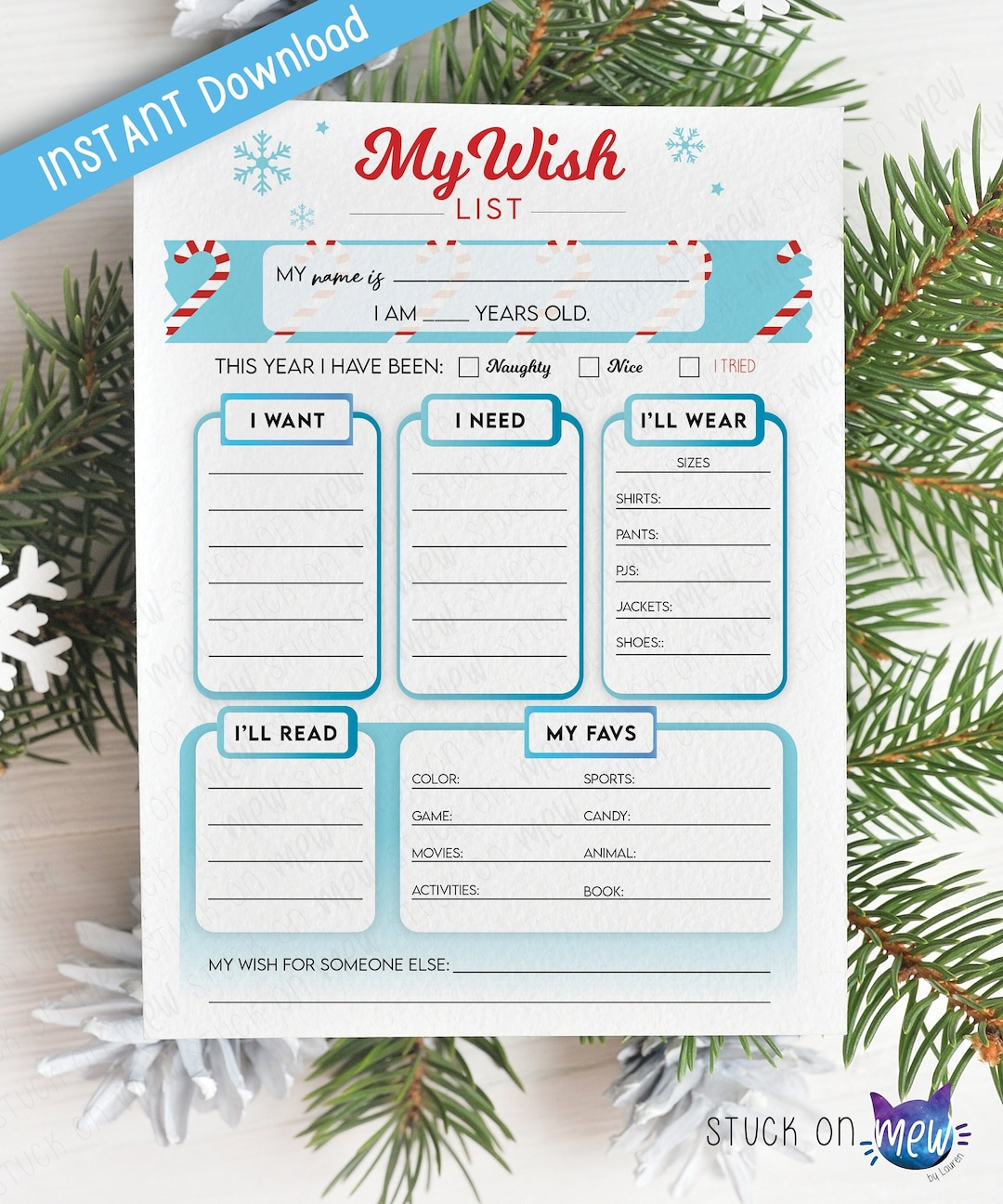 Printable Christmas Gift Wish List Template, My Wish List regarding Christmas Gift Wish List Template