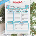 Printable Christmas Gift Wish List Template, My Wish List With Christmas Gift Idea List Template