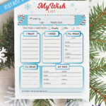 Printable Christmas Gift Wish List Template, My Wish List Within Christmas Idea List Template