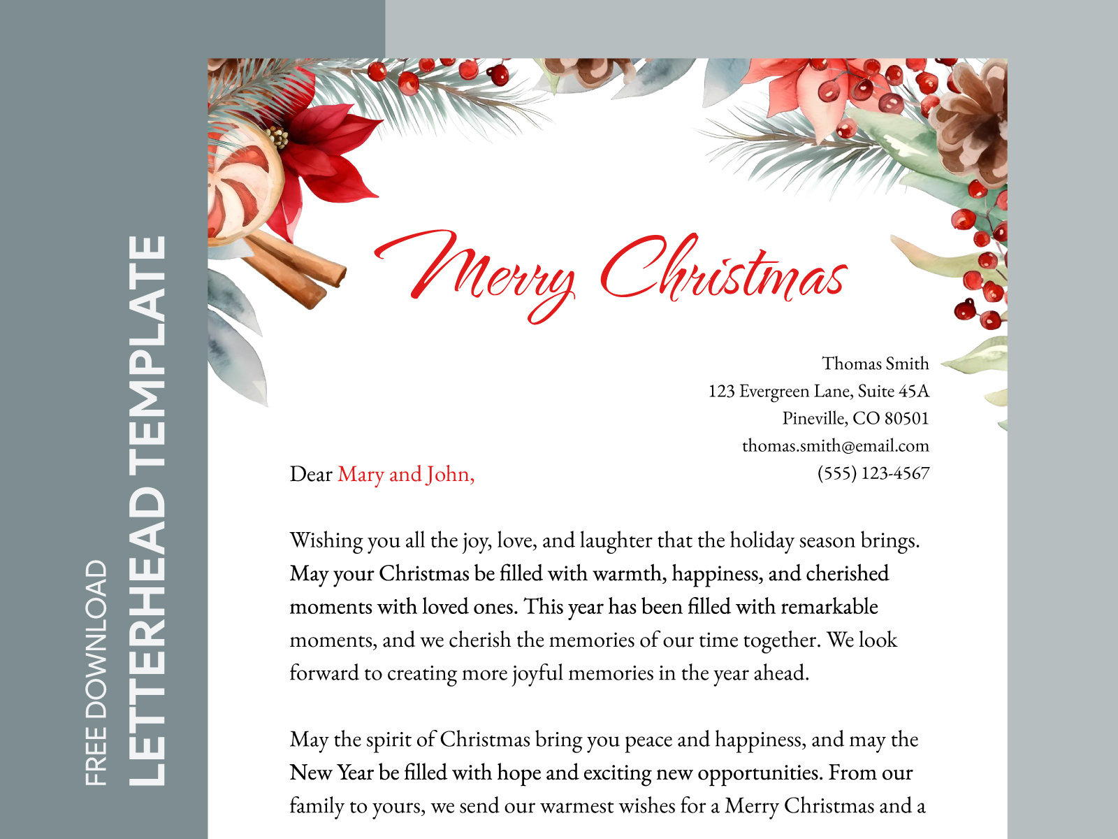 Printable Christmas Letterhead Free Google Docs Templategdoc pertaining to Christmas Business Letter Template