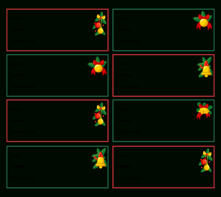 Christmas Card Address Labels Template Christmas Card Address Labels Template