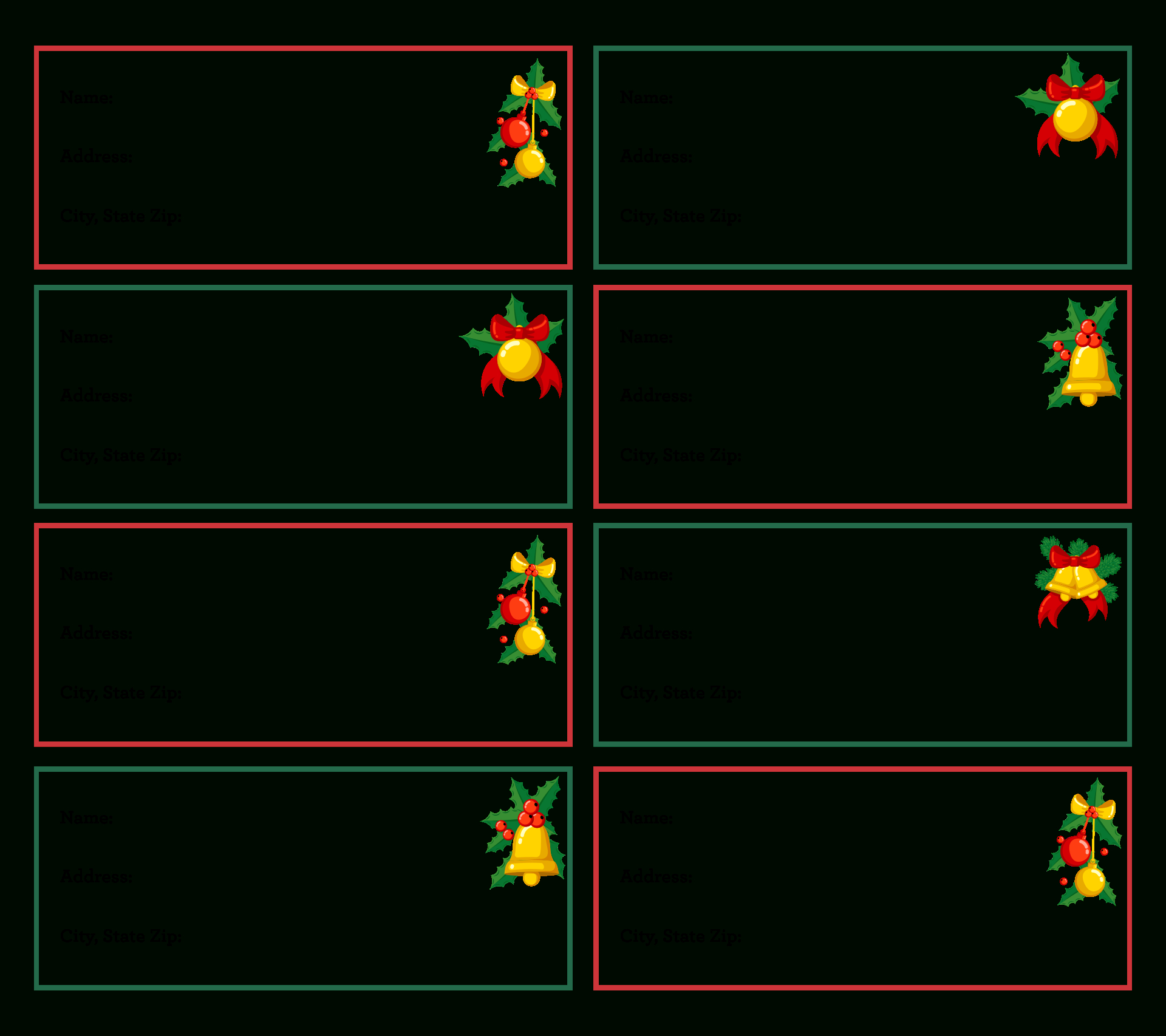 Printable Christmas Mailing Labels - Printable Party Favors throughout Christmas Card Address Labels Template