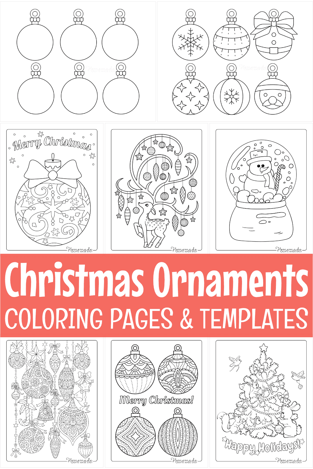 Printable Christmas Ornaments, Coloring Pages, &amp;amp; Blank Templates for Christmas Decorations Template Free