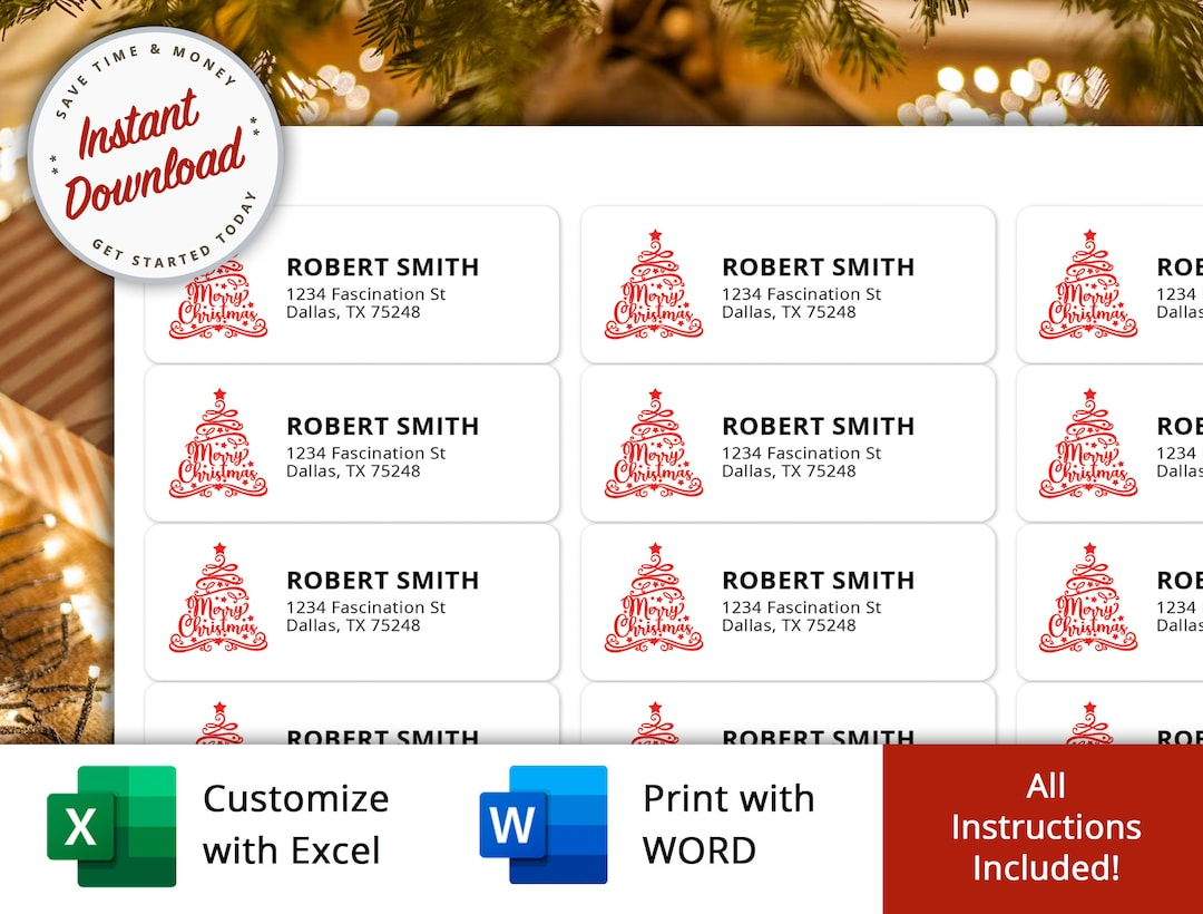 Printable Christmas Return Address Labels, Christmas Return intended for Christmas Address Return Labels Template