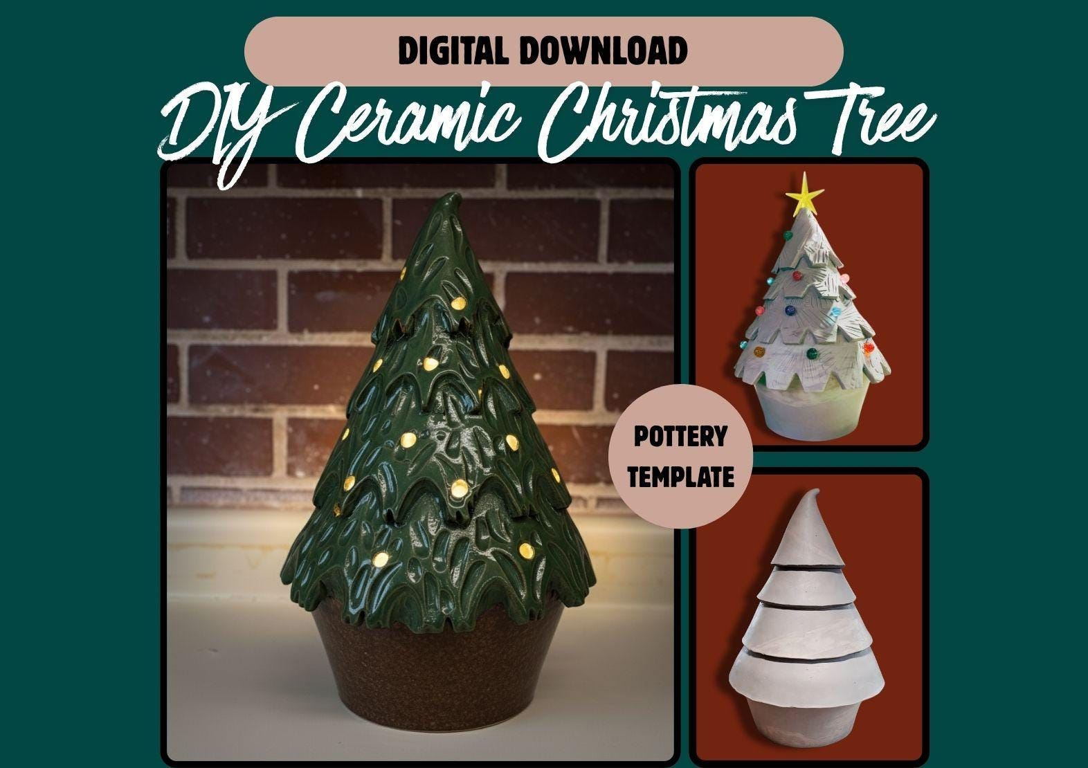 Printable Christmas Tree Pottery Template | Diy Ceramic Craft intended for Ceramic Christmas Tree Template