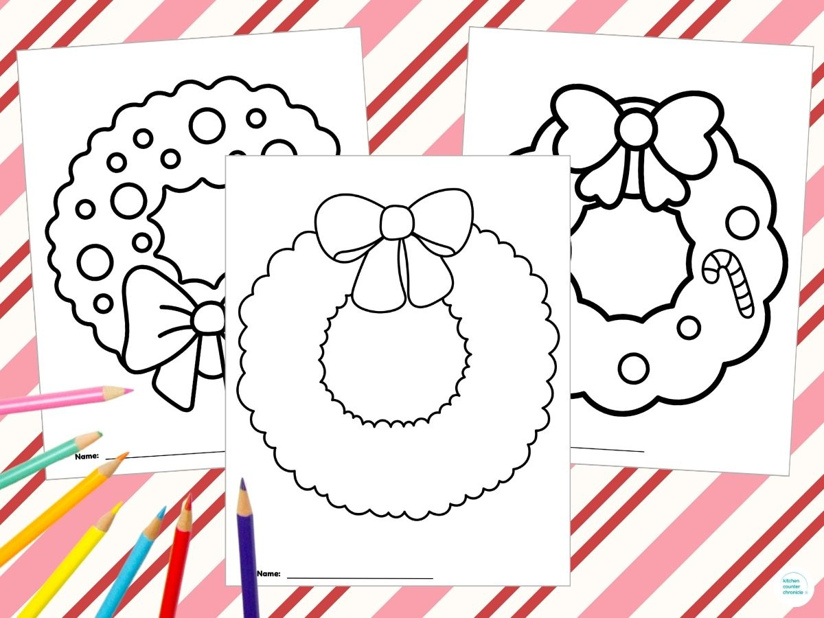 Printable Christmas Wreath Coloring Pages with regard to Blank Christmas Wreath Template