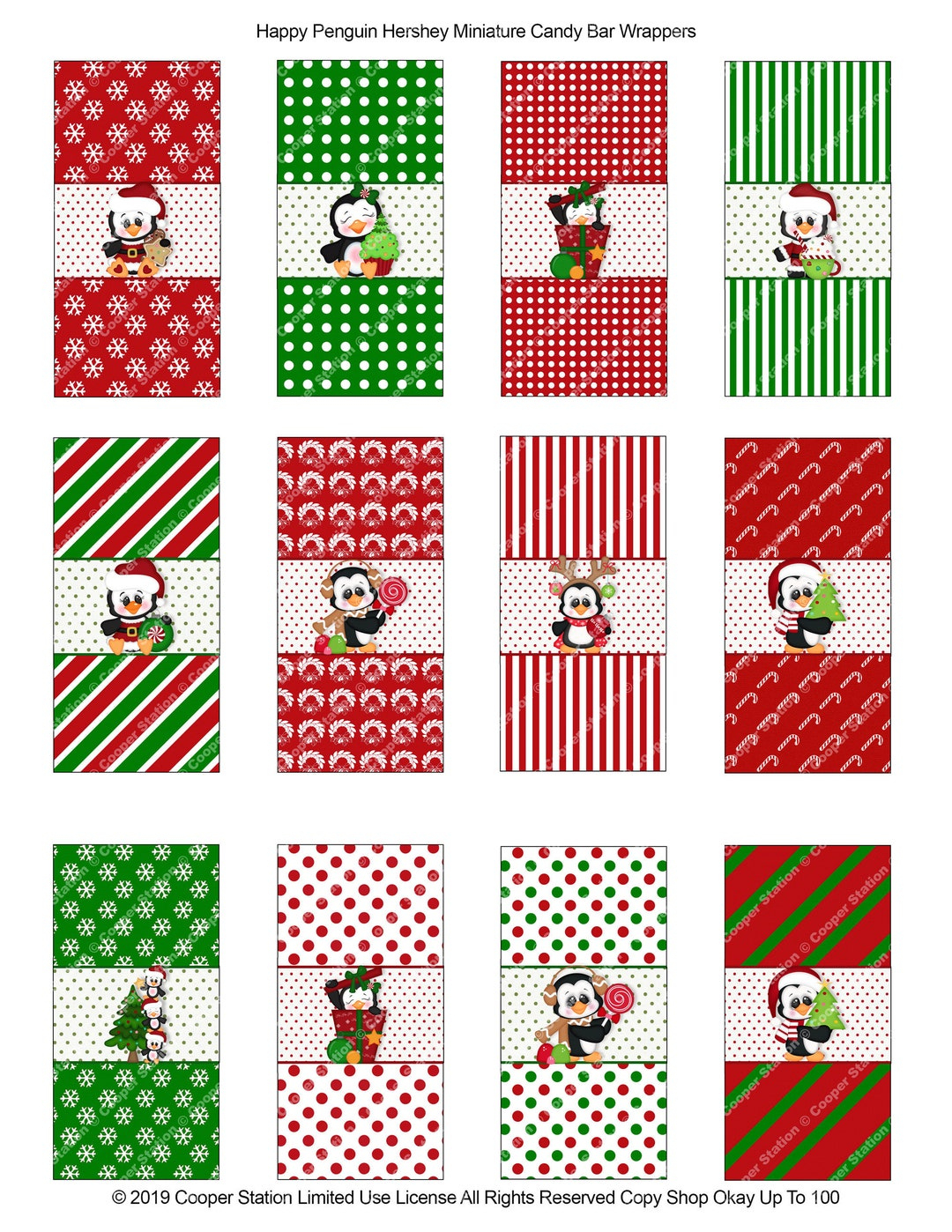Printable Digital Christmas Chocolate Miniature Candy Bar Wrappers in Christmas Candy Bar Wrappers Free Template