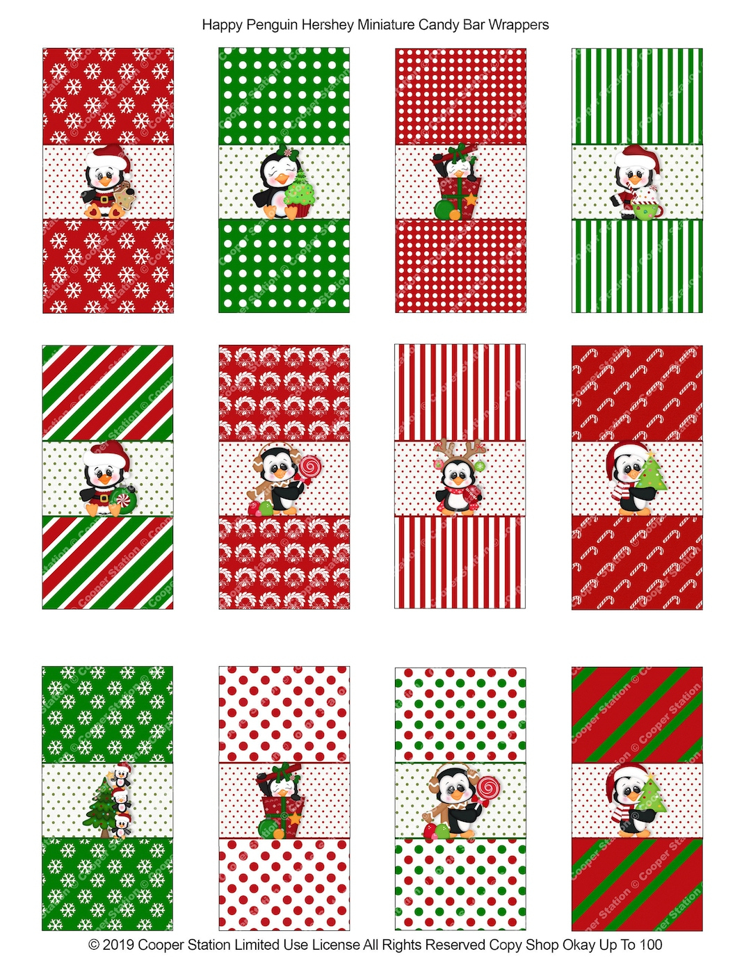 Printable Digital Christmas Chocolate Miniature Candy Bar Wrappers inside Christmas Candy Bar Wrappers Template