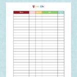 Printable Guest List Pertaining To Christmas Guest List Template