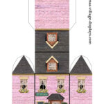 Printable Model Card Houses: Christmas Village Displays In Christmas Card House Template