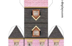 Printable Model Card Houses: Christmas Village Displays in Christmas Card House Template