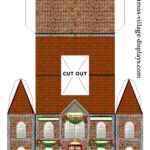 Printable Model Card Houses: Christmas Village Displays Regarding Christmas House Template Printable