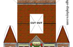 Printable Model Card Houses: Christmas Village Displays regarding Christmas House Template Printable