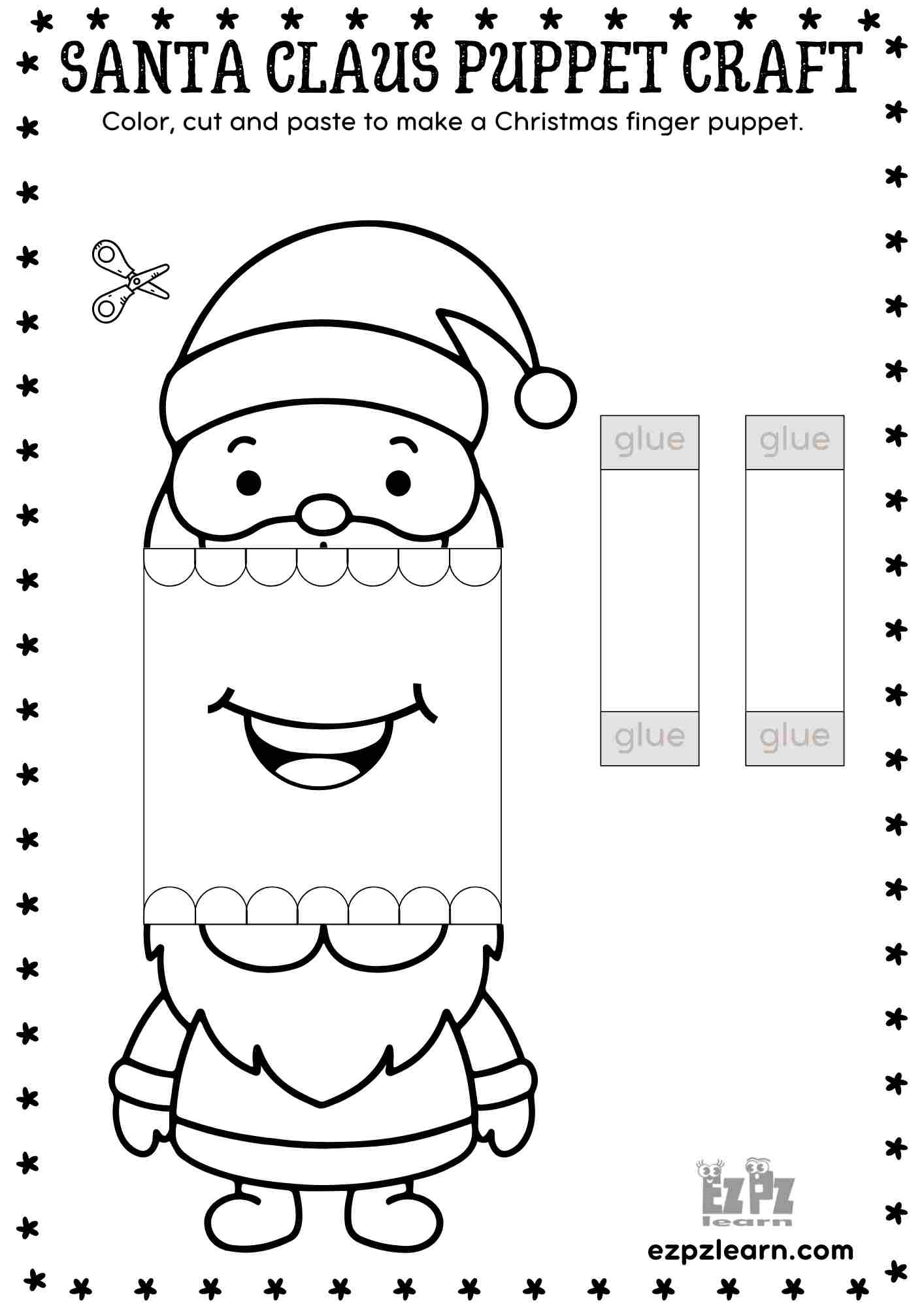 Printable Paper Santa Claus Christmas Puppet - Festive Diy Craft within Christmas Finger Puppet Template