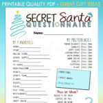 Printable Secret Santa Questionnaire For Gift Exchange (Work Or Within Christmas Gift Questionnaire Template