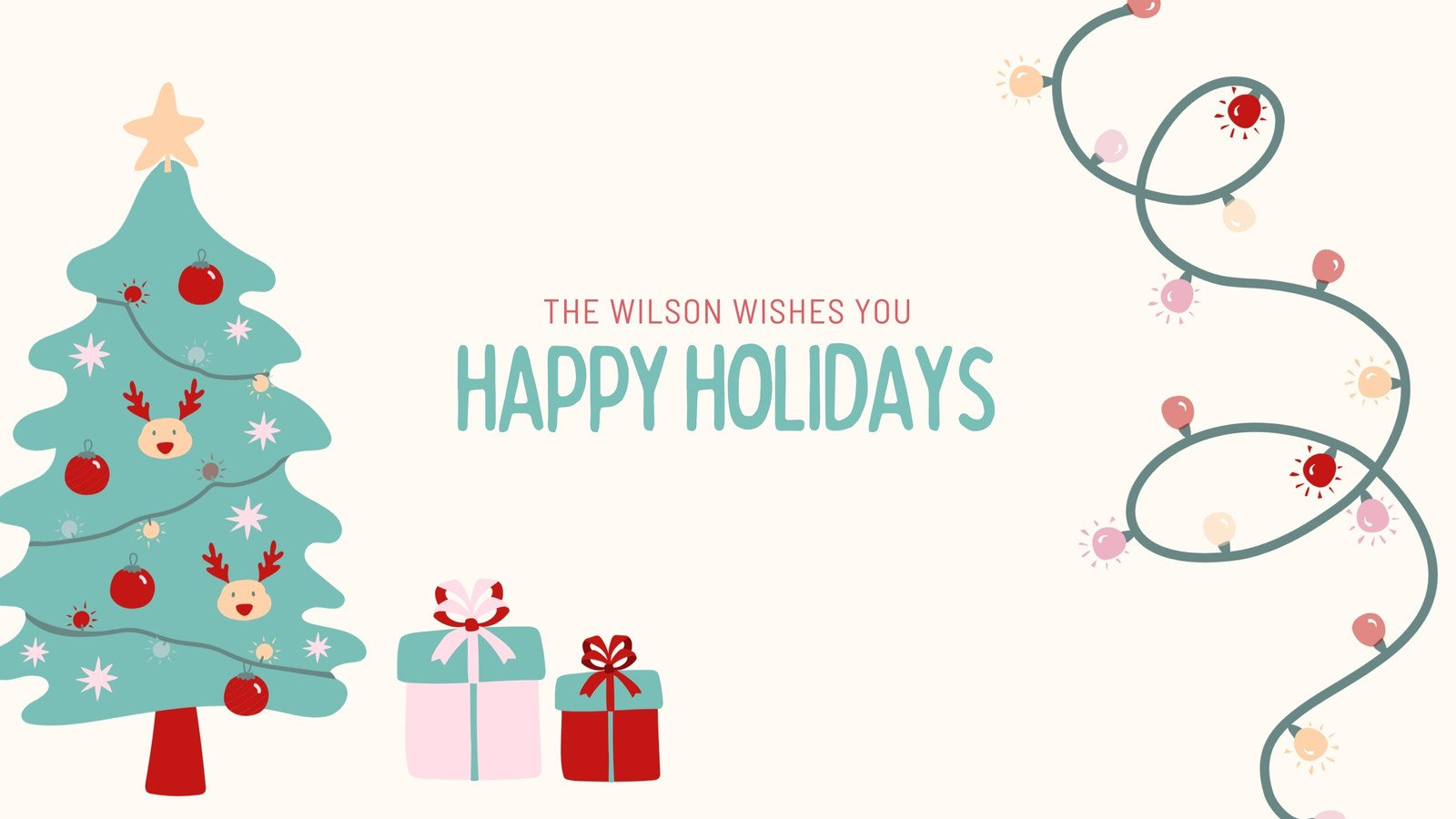 Red Funny Cute Merry Christmas Greeting Video with Christmas Card Animation Template