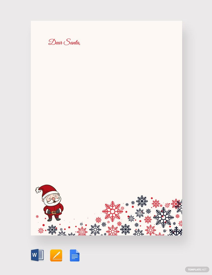 Santa Christmas Letter In Google Docs, Word, Pages, Pdf - Download regarding Christmas Card Letter Template Free