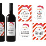 Santa Christmas Wine Labels Set   Editable   Elva M Design Studio With Regard To Christmas Bottle Label Template
