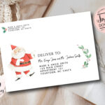 Santa Editable Christmas Envelope Template, Addressed Christmas Intended For Christmas Envelope Address Template
