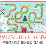 Santa'S Little Helper Printable Christmas Board Game (Instant With Christmas Game Board Template