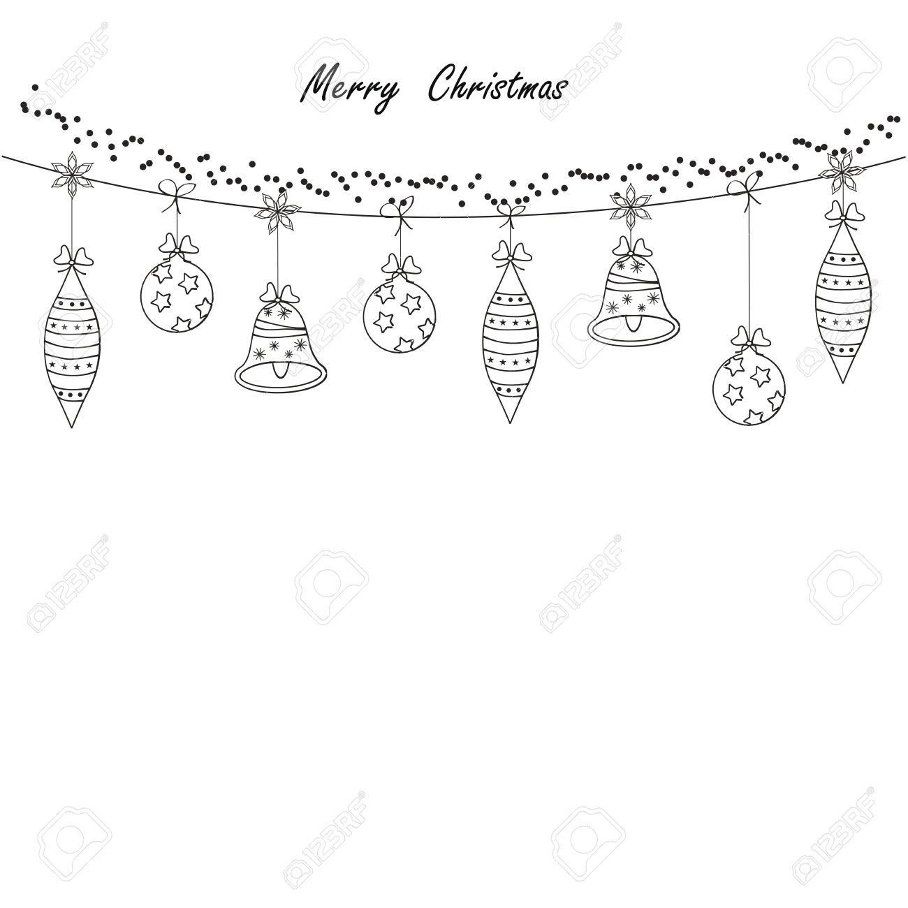 Schwarz Und Weiß Moderne Weihnachtskarte Lizenzfrei Nutzbare Svg regarding Christmas Border Template Black And White