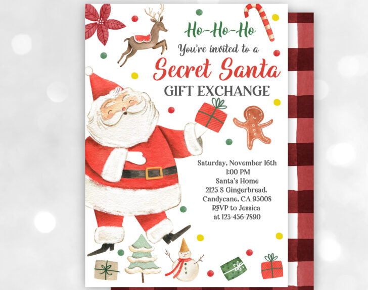 Christmas Gift Exchange Invitation Template Christmas Gift Exchange Invitation Template