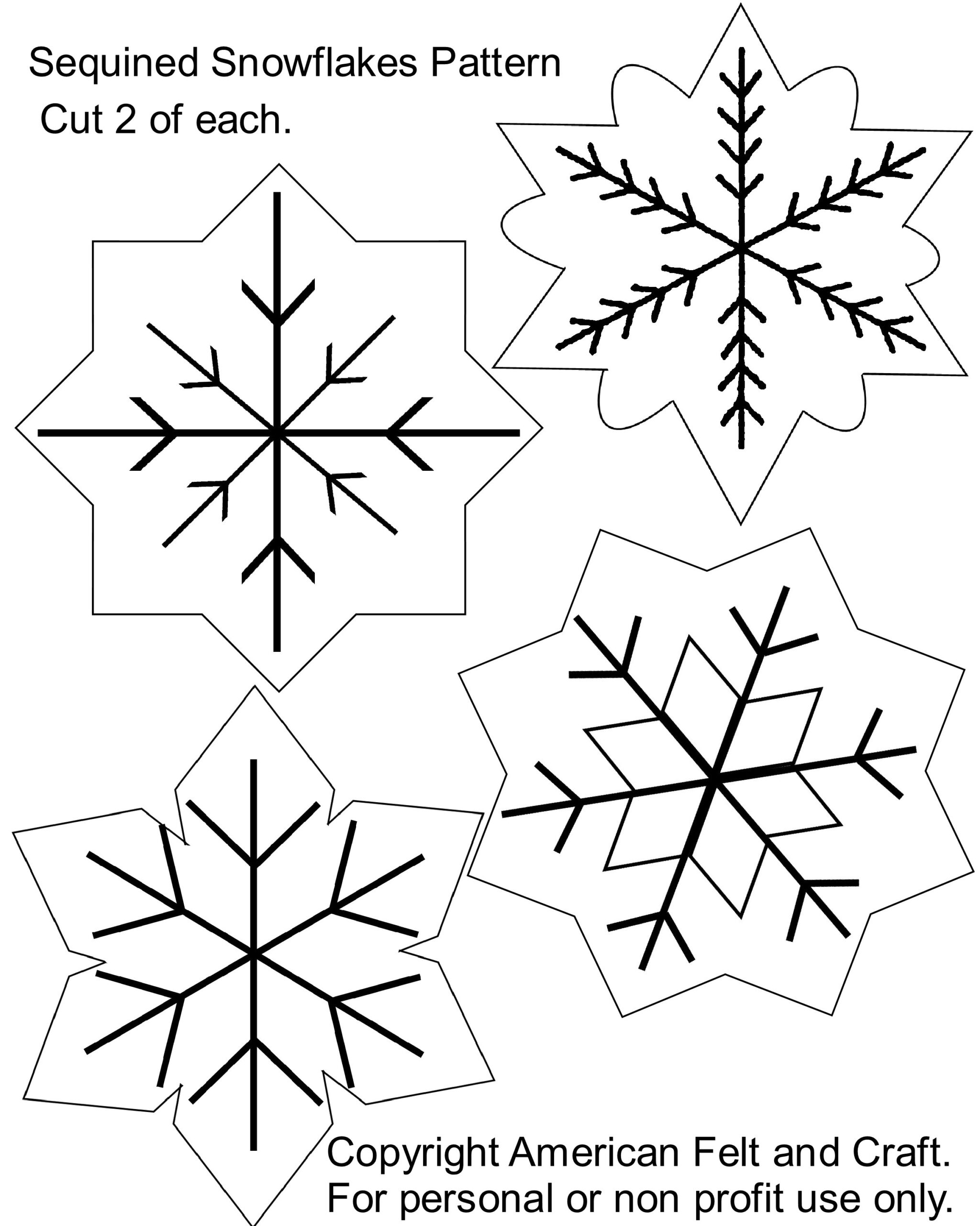 Sequin Snowflakes Felt Christmas Ornament Pattern | ~American Felt inside Christmas Felt Decorations Template