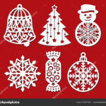 Set Of Christmas Decoration: Bell, Xmas Tree, Snowman, Snowflake Intended For Bell Template For Christmas Decoration