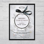 Silver Christmas Flyer Template In Christmas Flyer Template Black And White