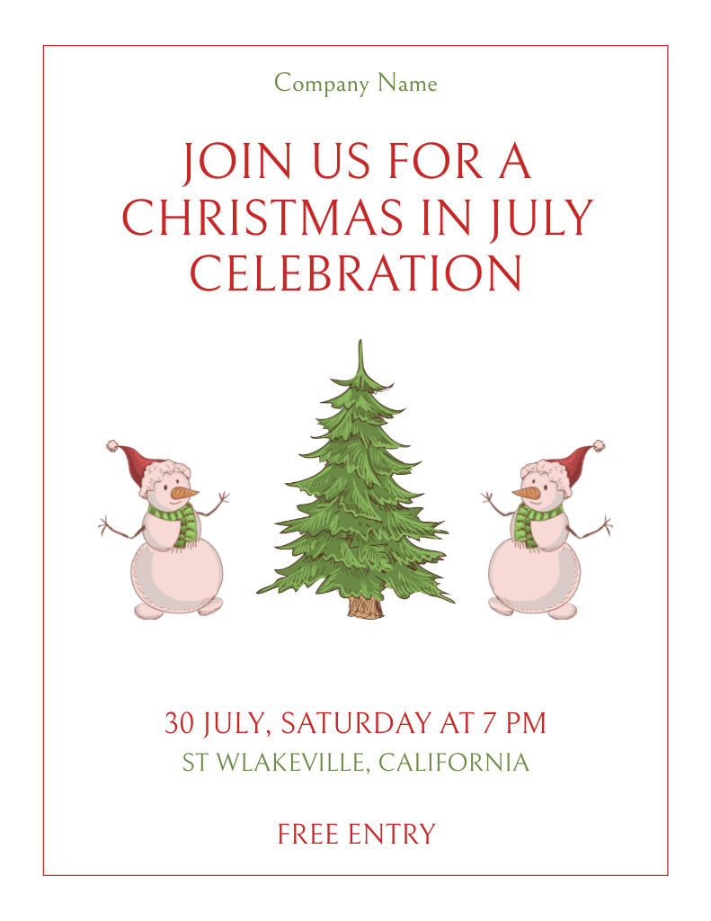 Sprightly Embracing The Spirit Of Christmas In July Online Flyer intended for Christmas In July Template Free