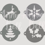 Stencils 'Christmas' Face Paint, Craft Mini Stencils (X 4 Pertaining To Christmas Face Painting Template