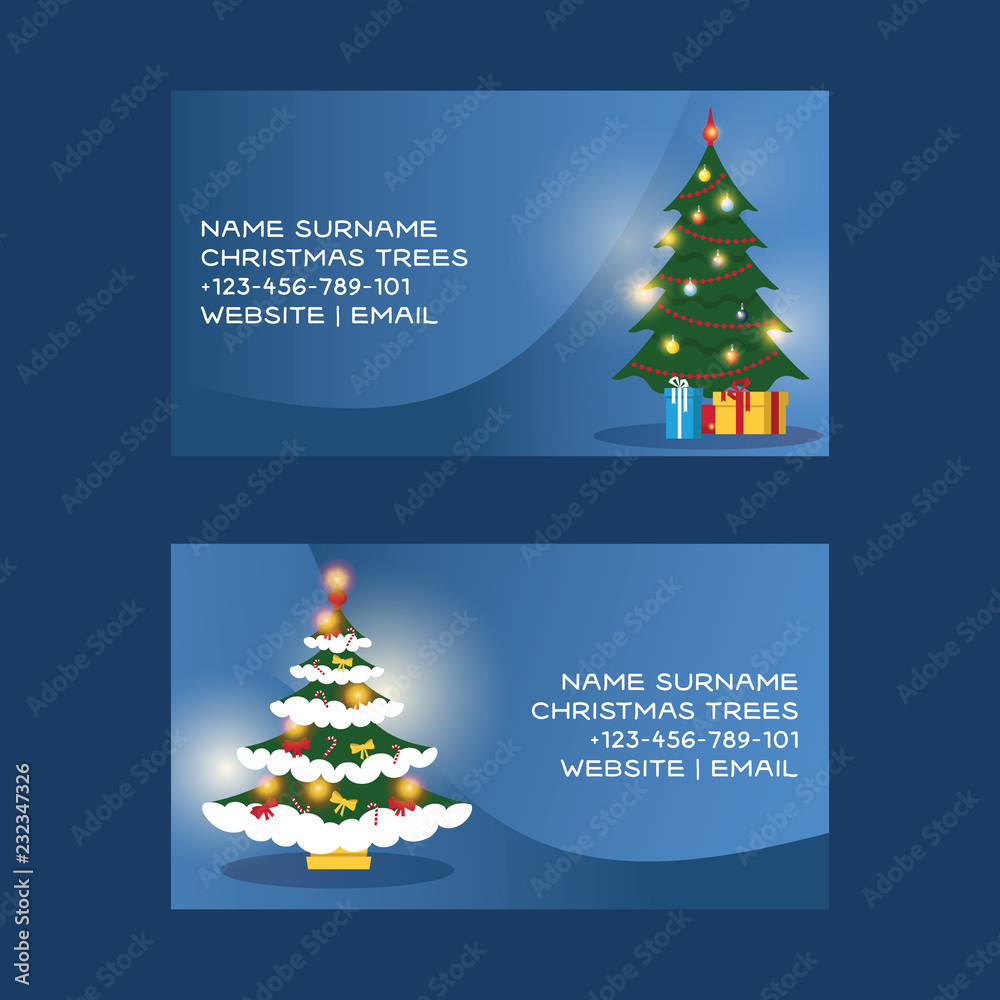 Stock-Vektorgrafik „Christmas Business Card Vector Merry Xmas with regard to Christmas Business Card Template