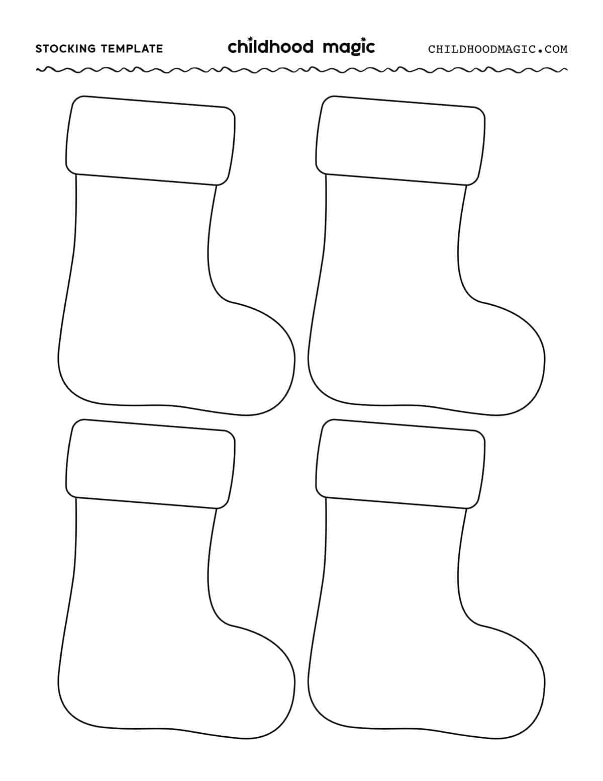 Stocking Template - Free Printable - Childhood Magic throughout Blank Christmas Stocking Template