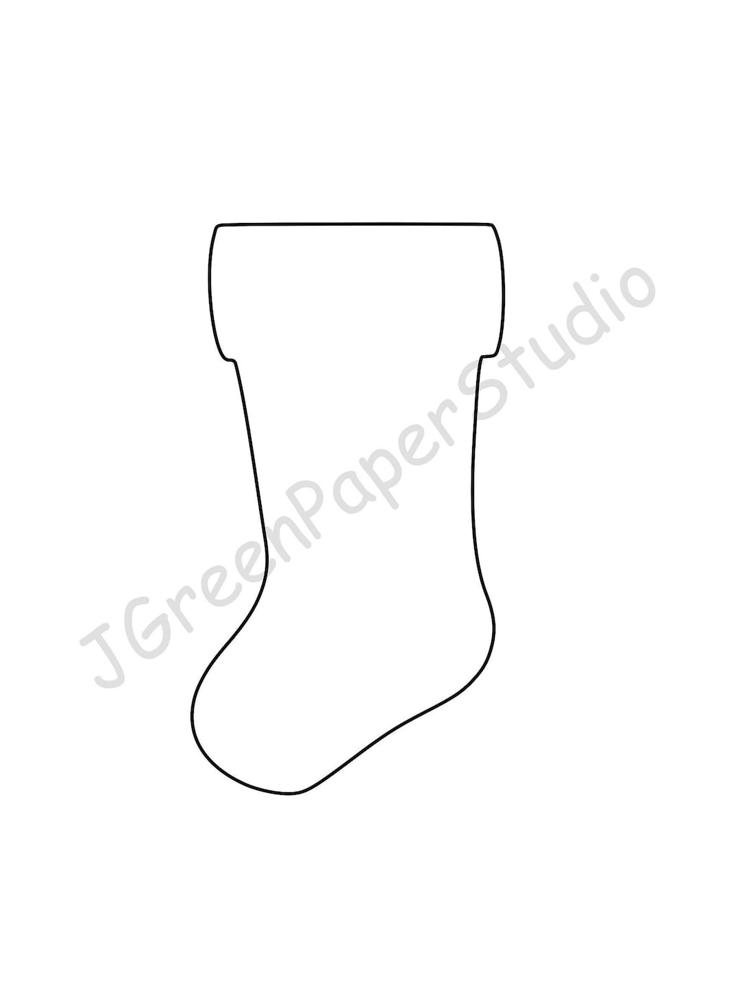 Strumpf Vorlage: Kinder Urlaub Malseite (Pdf Digital Download intended for Blank Christmas Stocking Template