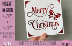 Svg: Christmas Insert Card. Cricut S40 Insert Card. Christmas Card pertaining to Christmas Card Template Cricut