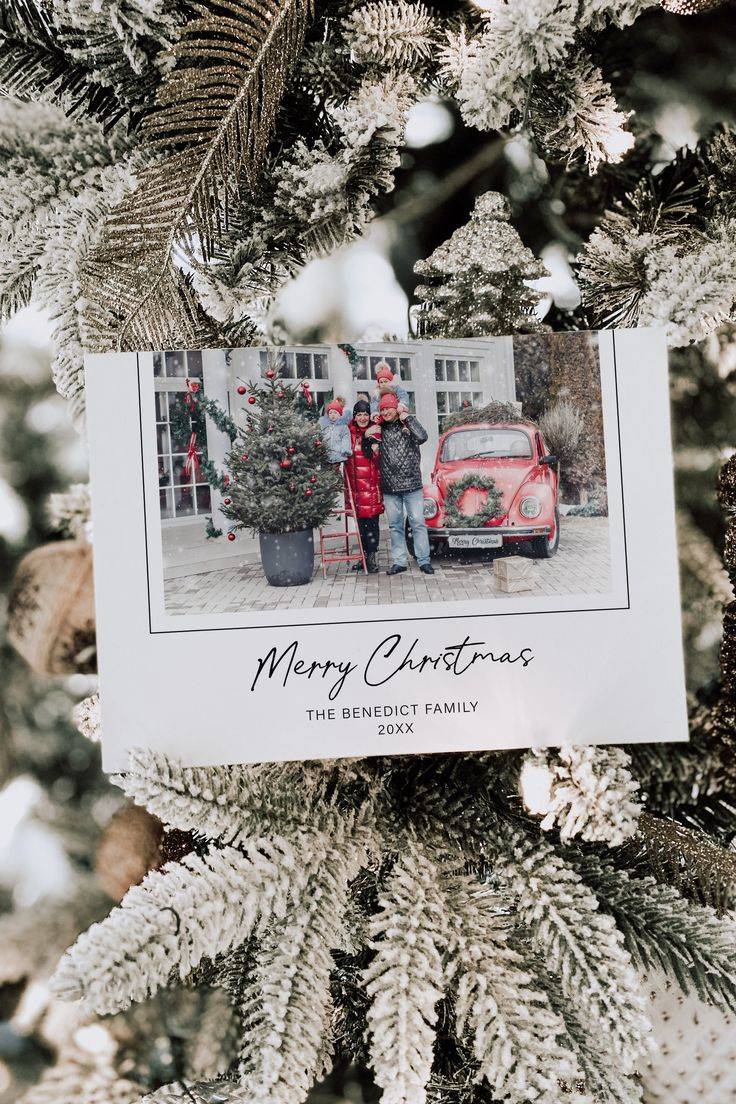 Tessa | Multiple Photo Collage Holiday Card, Minimalist Modern in Christmas Card Template Multiple Photos