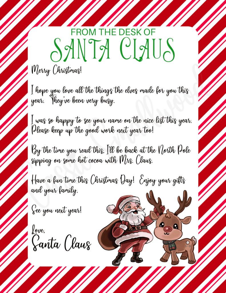 The Cutest Letters From Santa - Cassie Smallwood for Christmas Eve Letter from Santa Template