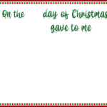 The Twelve Days Of Christmas Song [Template] (Additional Templates For 12 Days Of Christmas Blank Template