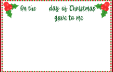 The Twelve Days Of Christmas Song [Template] (Additional Templates with regard to 12 Days of Christmas Fill in the Blank Template