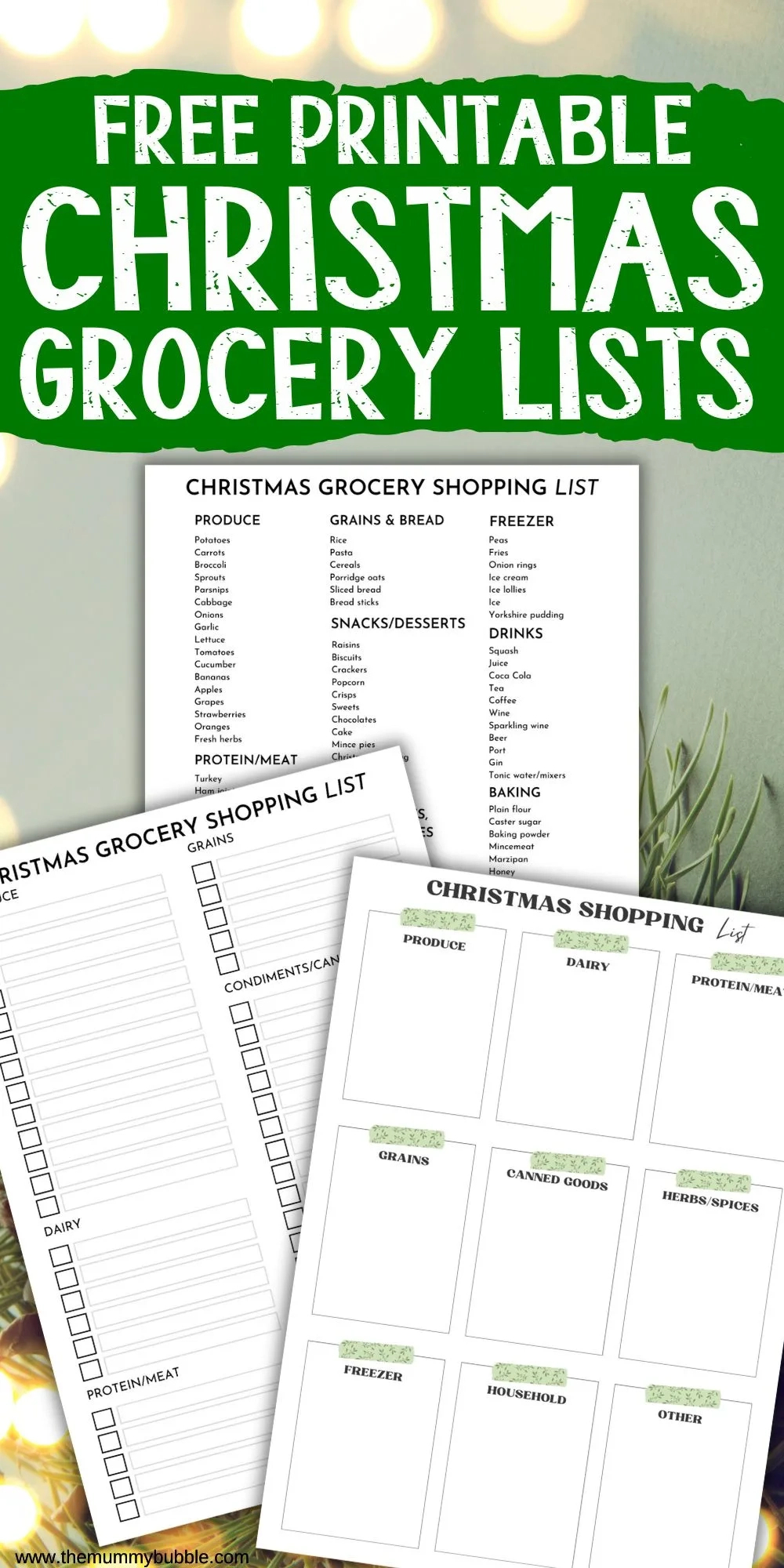 Ultimate Christmas Food Shopping List + Free Printable - The Mummy with regard to Christmas Food Shopping List Template Uk