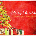 Watercolor Christmas Gift Greetings Card Template   Mediamodifier Regarding Christmas Card Gift Template