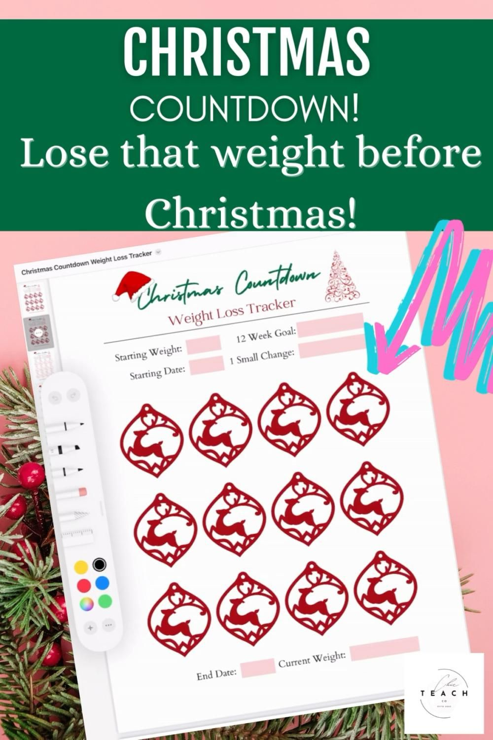 Weight Loss Chart Christmas Countdown Printable | 12 Week Weight Loss  Countdown To Christmas regarding Christmas Countdown Weight Loss Template