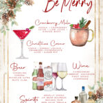 Weihnachtliche Signature Drink Menu Template: Weihnachtsbar Schild With Regard To Christmas Drinks Menu Template